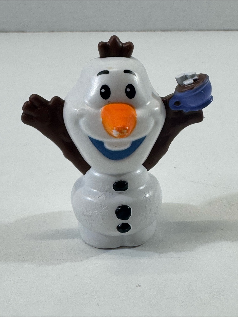 Fisher-Price little people White Olaf Snowman Figure with hot chocolate